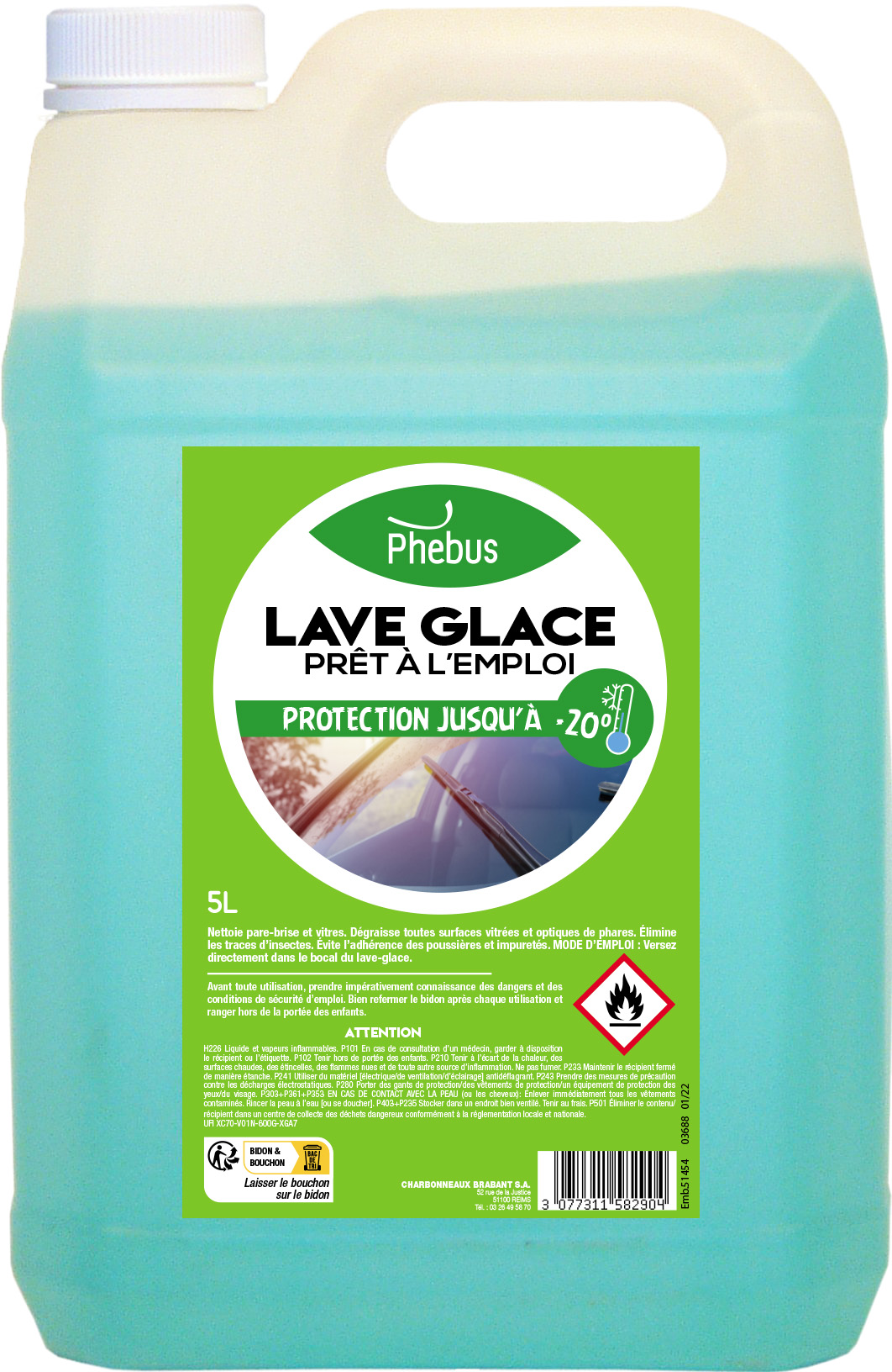 Lave glace -20° - Nettoyants écologiques puissants pour l'entretien et l'embellissement des véhicules
