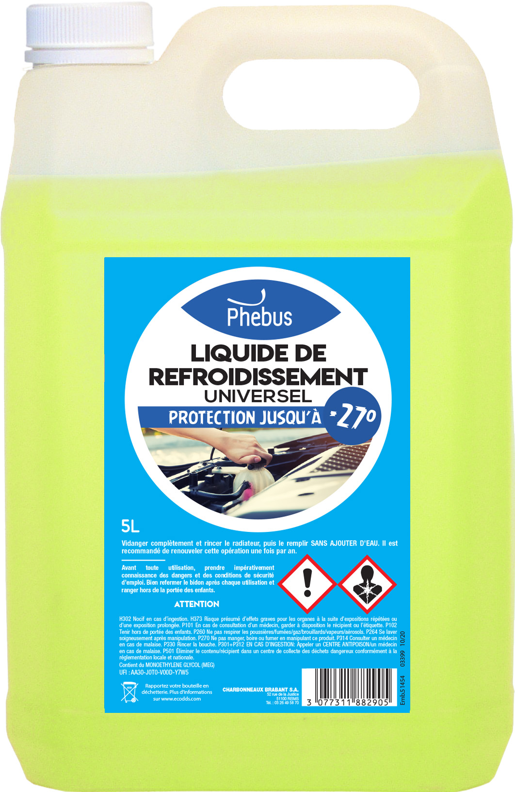 Liquide de refroidissement -27° - Nettoyants écologiques puissants pour l'entretien et l'embellissement des véhicules