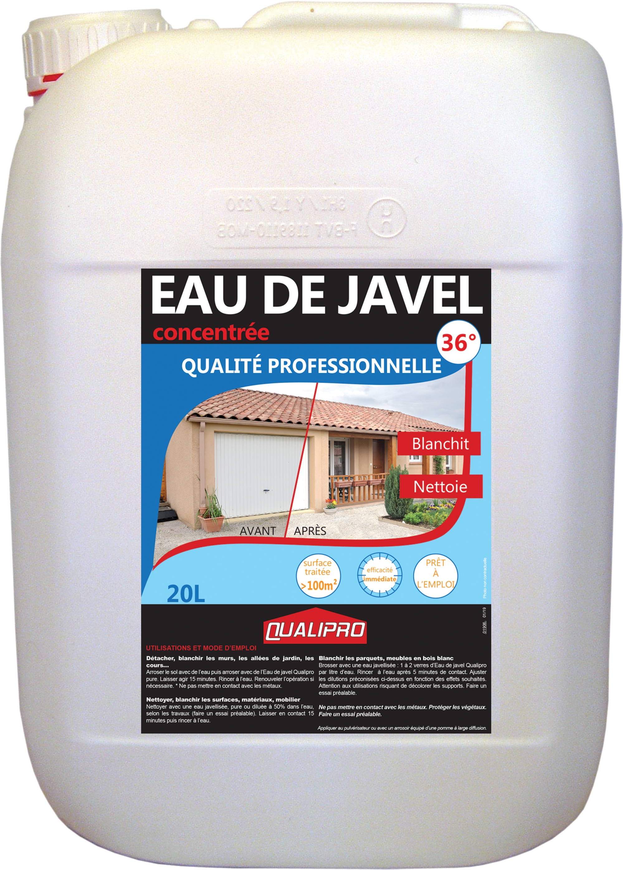 Eau de javel 9.6 - Produits d'entretien écologiques pour l'extérieur