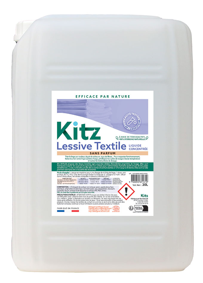 Lessive Liquide Kitz - Nettoyants écologiques puissants pour l'entretien des locaux et de la maison.