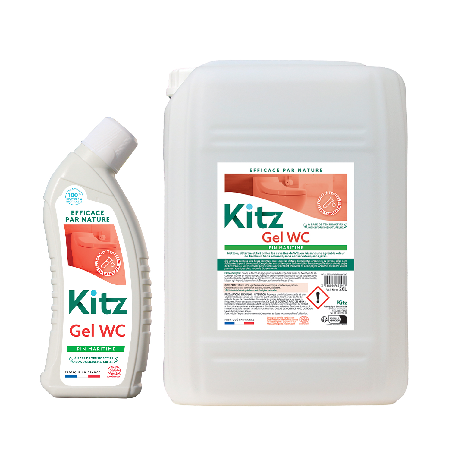 Gel WC Kitz - Nettoyants écologiques puissants pour l'entretien des locaux professionnels et de la maison.