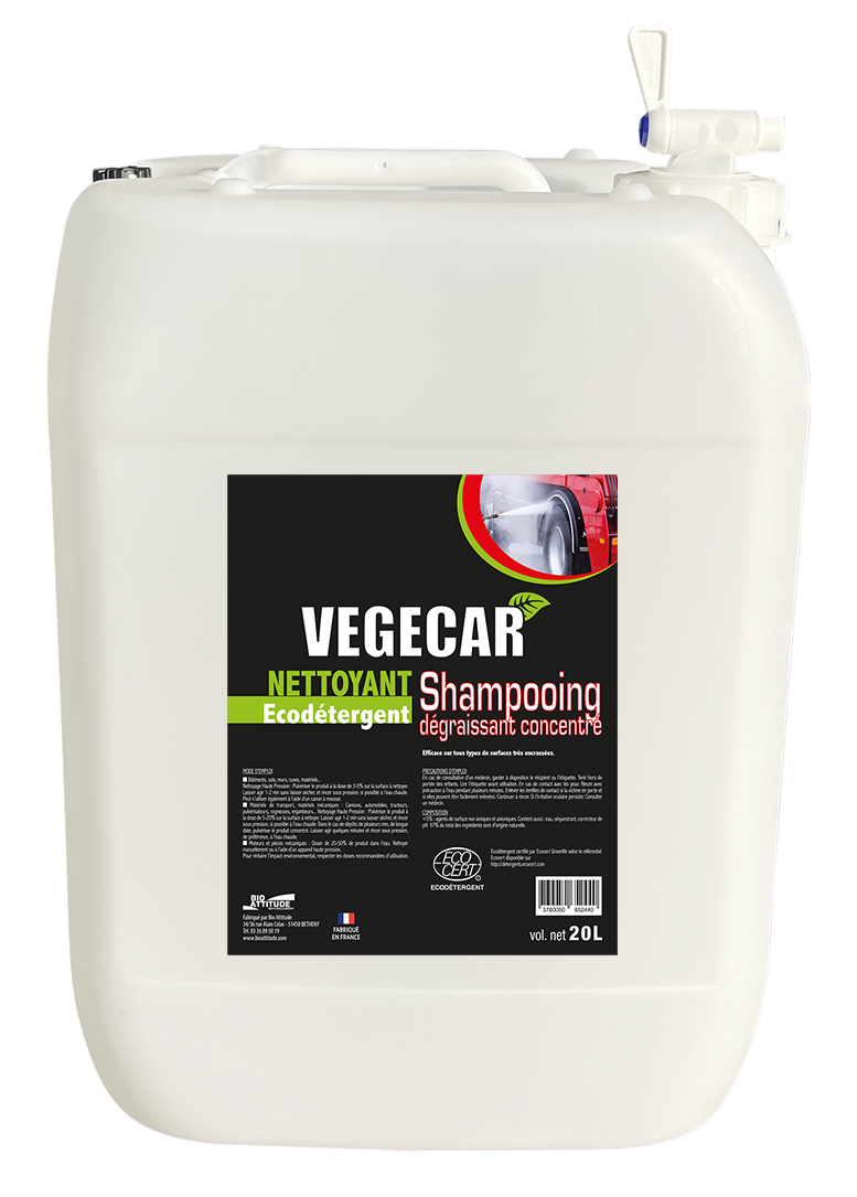 Shampooing dégraissant concentré Végécar - détergents écologiques et bio d’origine végétale et naturelle