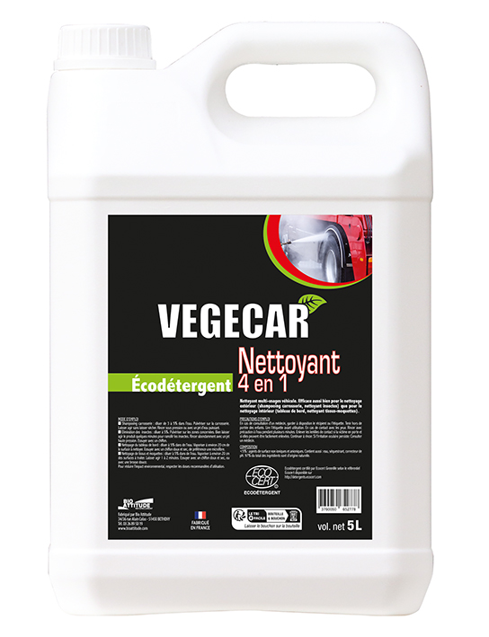 Nettoyant 4 en 1 Vegecar - Nettoyants écologiques puissants pour l'entretien et l'embellissement des véhicules