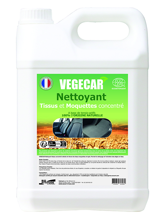 Nettoyant Tissu-moquette concentré Végécar - Nettoyants écologiques puissants pour l'entretien et l'embellissement des véhicules